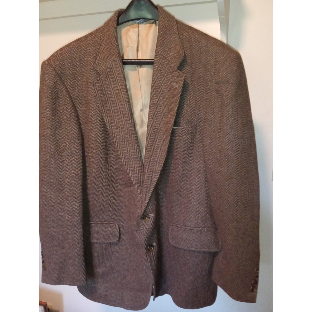 Lands' End Brown Herringbone Sport Coat Blazer
